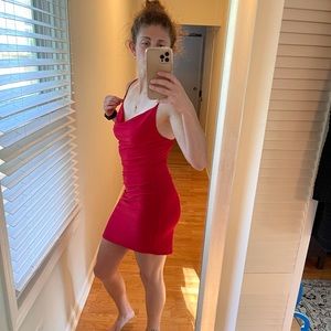 Red mini dress